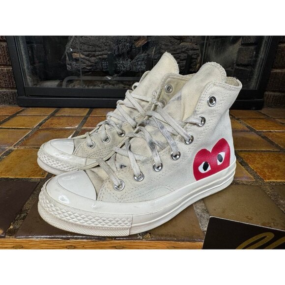 Mens 5 Comme des Garçons Play Chuck 70 High Milk Chuck Taylor All Star 150205c - Picture 4 of 9
